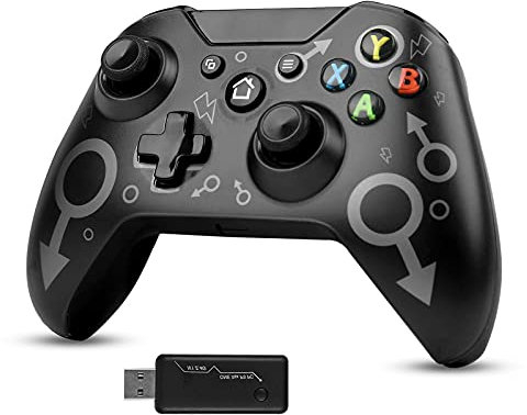 CJHZQYY Mando inalámbrico para Xbox One, Gamepad inalámbrico para PC compatible con Xbox One/One S/X PC / PS3, con receptor inalámbrico de 2,4 GHz, sin conector para auriculares