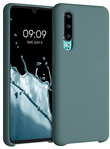 kwmobile Hülle kompatibel mit Huawei P30 Hülle - Silikon Handy Case - Handyhülle weiche Oberfläche - kabelloses Laden - Arctic Night
