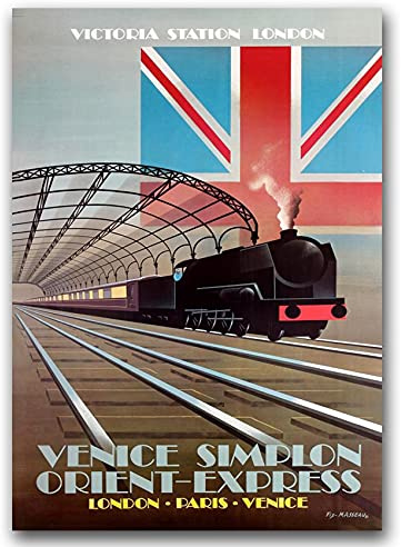 Vintage Posteria Poster Bild Bilder Anschlag Deko Ohne Rahmen WandKunst Posters Moderne Zimmer Wandbilder Schlafzimmer Wand Kunst 30x40 cm Vintage - Orient Express-Reisen