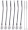 EvaGO Lot de 6 pailles Bombilla réutilisables en acier inoxydable avec cuillère filtrante pour maté avec 2 brosses de nettoyage 18,5 cm