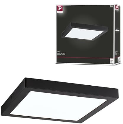 Paulmann 71026 LED Panel Abia 300x300mm eckig Tageslichtweiß Schwarz Lichtpanel Kunststoff Beleuchtungssystem 4000 K