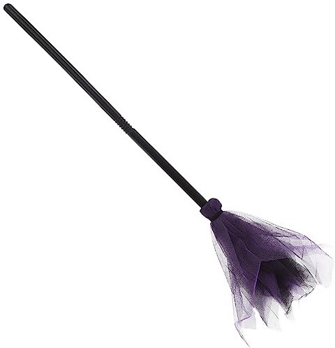 Milisten Halloween Witch Broom, Witch Broomstick Kids Cosplay Broom Prop for Halloween Costume Haunted House Decoration, Masquerade Show Dress Up Dance Party Supplies