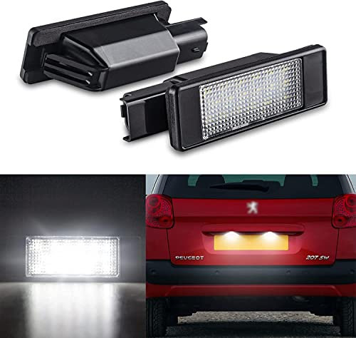 OZ-LAMPE LED Kennzeichenbeleuchtung für Peug-eot 207 CC 208 308 II 2008, Kennzeichen mit CAN-Bus, Nummernschildbeleuchtung LED 2 Stücke