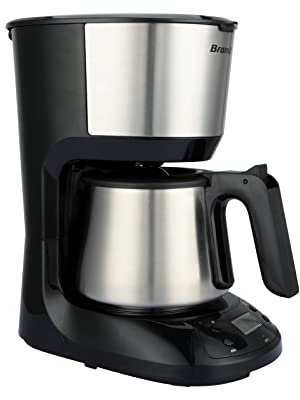 BRANDT CAF125PR - Caffettiera - Dimensioni del prodotto nudo HxLxP (mm) 176X253X308 - Capacità 1,25L / 10 tazze - Caraffa in acciaio inox - programmabile 24h - Schermo digitale - Tenuta calda 35min -
