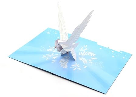 3D Pop Up Weiße Taube Karte Handgemachte Karte Geburtstagskarte Glückwunschkarte Frieden Gute Besserung Taufe Hochzeit Ordination Trauer Erstkommunion