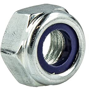 tecuro Sechskantmuttern, selbstsichernd M6-100 Stück DIN 985, Stahl verzinkt