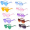 Infreecs 10 Stück Herz Party Brillen, Retro Randlose Herzbrillen, Transparente Candy Color Sonnenbrille, Hippie Herzförmige Brille für Karneval, Festival, Geburtstagsfeier, Party