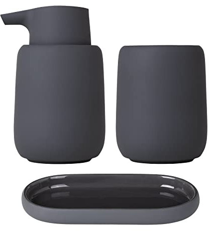 blomus SONO Badezimmer-Zubehör-Set in Magnet (Anthrazit)