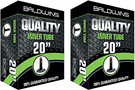Baldwins PAR de cámaras de Aire para Bicicleta/Ciclo de 20 x 1,75 a 2,125 (se Adapta a Cualquier válvula Tipo Schrader/automóvil de 1,75, 1,85, 1,90, 1,95, 2,0, 2,10, 2,125) (Paquete de 2)