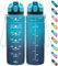 Coolfel Gourde Enfant, 500ml/700ml/1l/1,5l/2l, Sport Gourde, Bouteille d'eau Reutilisable Étanches sans BPA Plastique avec Marqueur de Temps pour Running, Randonnée, Camping