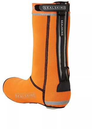 SEALSKINZ Caston Rad-Überschuhe, unisex, Allwetter, mit offener Sohle, orange, Größe L