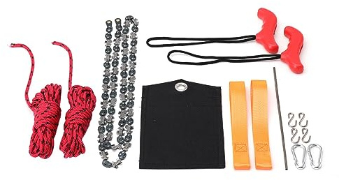 YILIKISS 48-Zoll-Handseilsäge mit Hoher Reichweite,Klappbare Taschenkettensäge, beidseitige Zahnblätter schnelles, einfaches Schneiden Seilkettensäge, komfortable Handkettensäge für Camping, Garten