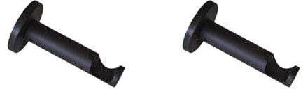 GARDINIA Träger mit Metallmontageplatte für Gardinenstange, 1-läufig, Offen, Inkl. aller Montage-Teile, Serie Chicago, Ø 20 mm, Metall, Schwarz-matt (Packung mit 2)