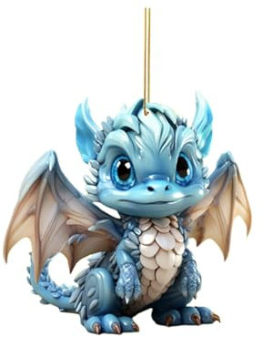 Weihnachtsdeko Niedlicher Baby Drache im Ei Anhänger Weihnachten Dinosaur 2D Acryl Lustige Weihnachtskugel Katze Cute Deko Christmas Ornaments Tannenbaumschmuck Weihnachtsbaum Schmukdeko