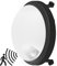 ANWIO 12W Lámpara de Pared Impermeable Redonda para Exteriores Interiores, con Sensor de Movimiento, IP54 PIR Luz Blanca Neutra 4000K 900LM. Negro