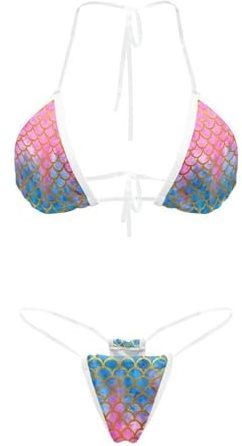 Suhoaziia Ensemble bikini à bretelles transparentes - Maillot de bain sexy sans ligne de bronzage