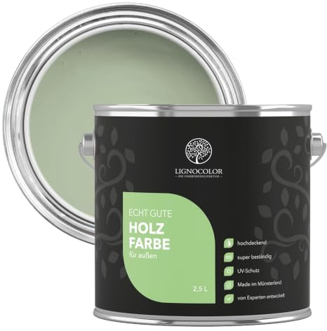 Lignocolor Holzfarbe Außen glänzend | wetterfeste Farbe für den Außenbereich (Aloe glänzend, 750ml) | hochdeckend & hochbeständig