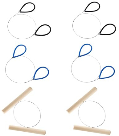 DEANKEJI 6 Pezzi Argilla, Filo da Taglio in Argilla, 2 Tipi di Impugnatura | Acciaio Strumenti per Modellare Argilla, Antiruggine, Resistente, Versatile, per Ceramica, Sculture e Modellazione