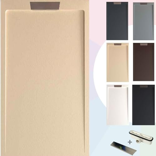 SoulHome Plato de Ducha Resina CREMA 110x90 Diseño Elegante