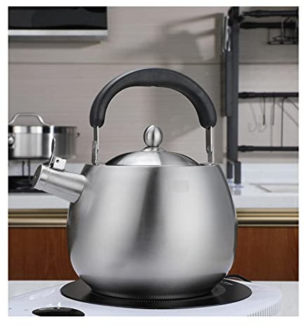 CAFIEDR Klassische Teekanne, Teekessel, Gas, 304 Edelstahl, Pfeife, Teekanne, Gasherd, Heißkessel, altmodisch, verdickt für Induktion, Cooke Tea Kettle, Teekanne