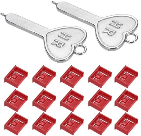 sourcing map 15 Port Blocker Locking USB Port/Dust PC Blocker with Coded Key,Red