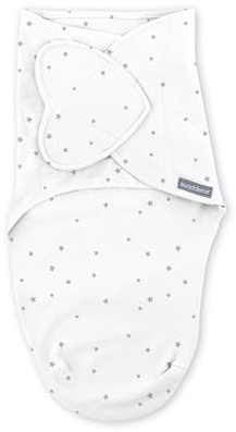 Ingenuity SwaddleMe Monogram Collection Baby Swaddle, 100% Cotton, Improves Sleep & Calms Startle Reflex, 0-3 Months, Pocket Fold Design for Easy Changes, 1.0 TOG, 1-Pack - Star Dot
