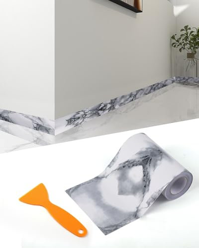 FBBULES PVC Cenefa Adhesiva Borde de Papel Pintado Auto Adhesivo Decorativas Friso para Pared Revestimiento de Pared para Sala de Estar Baño Cocina Azulejo
