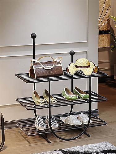JDHSKCF Multilayer Wire Mesh Shoe Rack with Satin Steel Finish Sturdy Shoe Cabinet for Entryway, Living Room, and Bedroom Space Saving Organizer for Simple Iron Shoes Selfless dedication