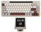 EPOMAKER RT65 65% Teclado Inalámbrico para Juegos con Pantalla y Joystick, Teclado Mecánico Bluetooth Hot-Swap, Teclado Personalizado NKRO con Iluminación RGB (Retro White, Wisteria Linear Switch)