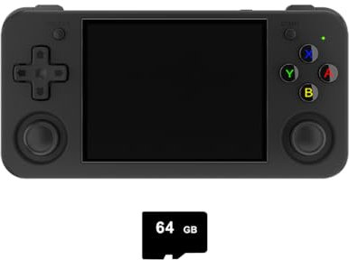 ExploTex RG35XX H Retro Handheld Game Console, 3.5 Inch IPS Screen, Linux System, Black