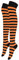 Alanna Jones Women Ladies Girls Stripe Cotton Rich Over the Knee High Socks Stripe Thigh Socks Leg Warmer for Casual Daily Wear UK Size 4-6.5 (Black Orange)