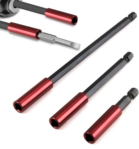 Magnetic Drill Bit Holder For Impact Driver 3pcs 60/100/150 Mm, 1/4 Hex Screwdriver Bit Holder Quick-Change Extension Bar Drill Screw Professional Bit Not Included Compatible With Bosch Makita Dewalt