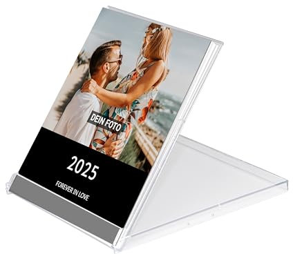 PrintPlanet® CD-Tischkalender 2026 – personalisierter Fotokalender mit eigenen Fotos – Kalender selbst gestalten – mit Aufsteller im CD-Case – mit Widmung & 13 Bildern