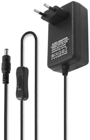 Wisada 12V 3A Netzteil mit Schalter Adapter Transformator, LED Netzteil Schaltnetzteil, Trafo Netzadapter für SMD2835/5050 LED Streifen COB LED Beleuchtung
