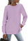 RIROW Damen Pullover Lässig Langarmshirt Elegant Herbst Winter Rundhals Sweatshirt Langarm Shirts Loose Slit Hem Oberteile Rosa Lila XL
