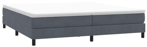 vidaXL Boxspringbett ohne Matratze Dunkelgrau 200x220 cm Samt, Bett, Bettgestell, Doppelbett, Schlafzimmermöbel, Bettrahmen, Samtbett, Polsterbett