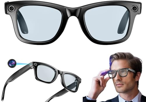 Occhiali intelligenti AI con fotocamera HD,riconoscimento foto AI, fotografia,video,registrazione,chiamate Bluetooth,riproduzione di musica,impermeabili IP65,batteria di grandi dimensioni da 260 mA,A