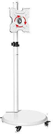 Supporto TV da Pavimento - Supporto Mobile per Monitor LCD da 24-43 Pollici, Supporto Girevole Orizzontale e Verticale per Monitor TV e Computer, Carrello Mobile da Pavimento per v