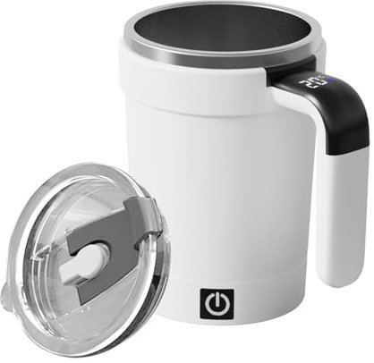 Genérico Taza Automezcladora | Taza Automática Revolvedora,Magnético Recargable con Pantalla de Temperatura para Viajes, Cocina, Oficina y Hoteles