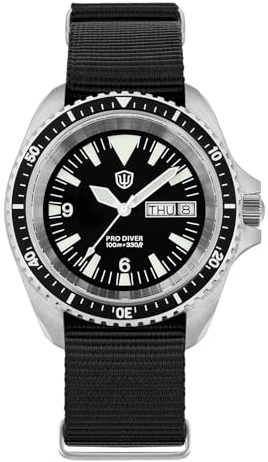 watchdives WD1980 VH31/517 Quarzuhr, Militär-Taucheruhr, 39 mm, Saphirglas, Luxus-Armbanduhr, 100 M wasserdicht, Uhr für Herren