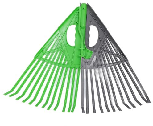 Jectse Hocheffizienter Gartenrake mit 24 Zinken - Premium -Plastik Gras Rechen für Hochleistungshof Arbeiten Ideal für Blumenbeete und Gärten