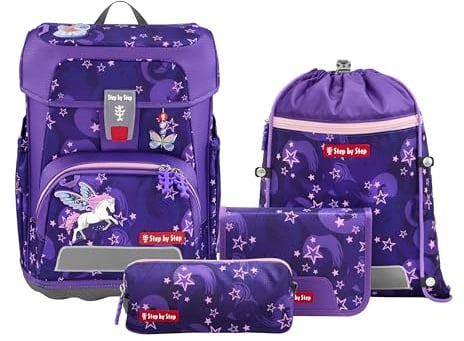Step by Step Cloud - Set zaino per la scuola, 5 pezzi