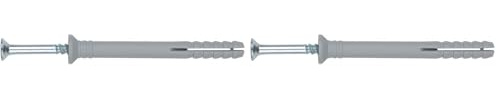 INDEX Fixing Systems TCCA08100 - Bouchon à clous en polyamide 6.6, pré-assemblé avec vis harpon. Taco à tête fraisée, 6 x 80 mm, diámetro de 6 mm (Lot de 2)