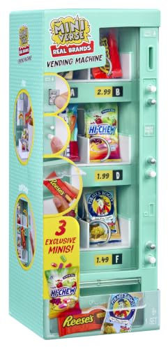 MGA's Miniverse Real Brands Vending Machine - Collectable Minis, Ages 8+ | One Teal or Red Vending Machine with 3 Real Brand Minis Included, 6 to Collect, For Ages 8+