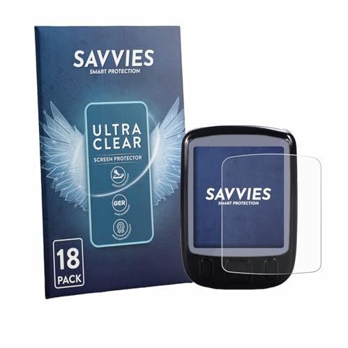 Savvies 18 Stück Schutzfolie für Fravsiu Bike Computer Displayschutz-Folie Ultra-Transparent
