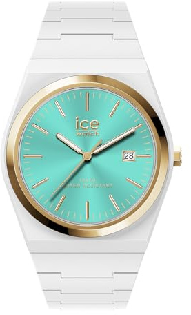 ICE-WATCH - Ice Power PW1 White Turquoise GD - Weiße Herrenuhr mit Silikonarmband - 025773 (41mm)