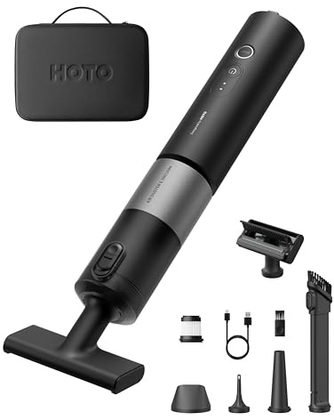 HOTO Car Vacuum Cordless, Portable Handheld Vacuum with Premium Case | Upgraded 4-in-1 Mini Vacuum Cleaner & Electric Compressed Air Duster, 20000Pa Suction, for Car, Desk, Keyboard, Home, Office