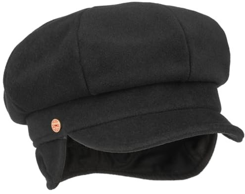 Mayser Camilla Ballonmütze mit Ohrenklappen Earflaps Wollcap Wintermütze Damenmütze Mütze Damen - Made in The EU Wintercap Schirm, Ohrenklappen, Futter, Futter Winter Herbst-Winter - M (56-57 cm)