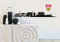 selbstklebendes Wandtattoo VfB Stuttgart Fanartikel Aufkleber Fussball Skyline schwarz 120x19cm mit Logo 18cm