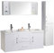 Badmöbel Badezimmermöbel Modell White Malibu 120 cm Badezimmer Waschbecken Waschtisch Schrank Spiegel